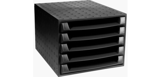 Module classement exacompta the box ecoblack 5 tiroirs 387x284x218mm coloris noir