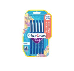 Feutre ecriture paper mate flair original pointe moyenne 0,7mm encres bleu blister 5   couleurs