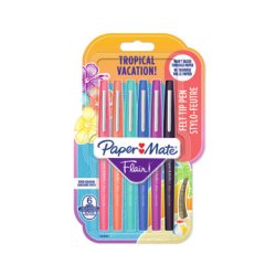 Stylo feutre Paper Mate Flair Tropical écriture moyenne - Pochette de 6