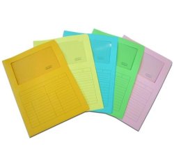 Cartelline a L con finestra Sintex - cartoncino 120 gr - 22x31 cm - avorio - Blasetti - conf. 50 pezzi