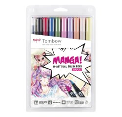 Tombow Feutre double pointe 'ABT DUAL BRUSH PEN', set de 10