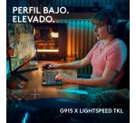 Logitech G Teclado para gaming inalámbrico de perfil bajo G915 X LIGHTSPEED TKL, teclas de PBT de doble moldeado, teclas totalmente programables, retroiluminación RGB, elegante acabado en aluminio, táctil marrón GL - PC/Mac, Layout ES
