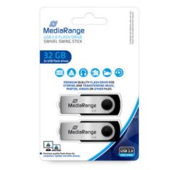 MediaRange MR911-2 USB flash drive 32 GB USB Type-A 2.0 Black, Silver