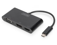 Digitus Adaptador de monitor triple USB-C™ 3 en 1 (HDMI, DP, VGA)