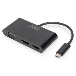 Digitus Adaptador de monitor triple USB-C™ 3 en 1 (HDMI, DP, VGA)