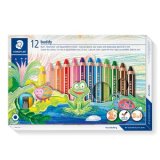 Crayon couleur staedtler noris junior 140 3-en-1 craie cire aquarellable             taille-crayon coloris