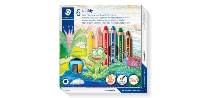 Crayon de couleur hexagonal Noris junior,étui de 6