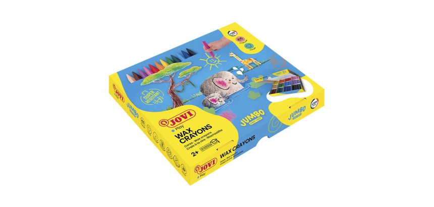 Crayon cire jovi jumbo easy grip coloris assortis boite   300 unites