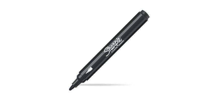Marqueur sharpie creatif pointe ogive trait 2,5mm      encre acrylique coloris noir