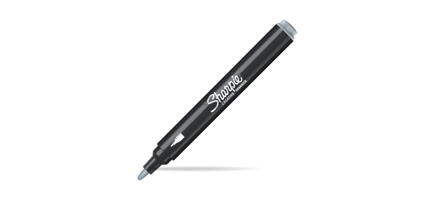 Marqueur sharpie creatif pointe ogive trait 2,5mm      encre acrylique coloris gris