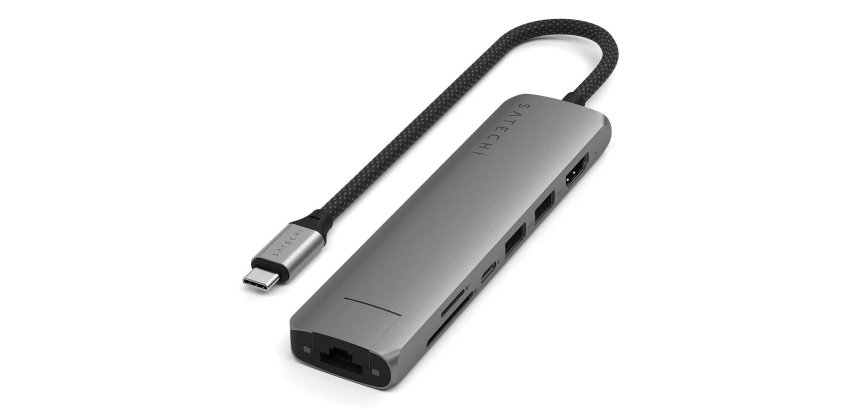 Satechi ST-P7SM hub & concentrateur USB Type-C 10000 Mbit/s Gris