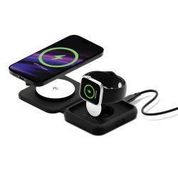 Cygnett MagTravel Qi2.0 2-in-1 Smartphone, Orologio intelligente Nero USB Carica wireless Ricarica rapida Interno