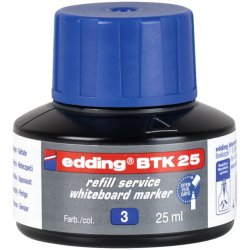Recharge pour marqueur tableau blanc. Recharge juqu'a 15 marqueurs. Contenance 25ML. Encre bleue