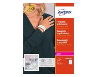 Braccialetti identificativi stampabili - 5 fogli - 10 et/fg - A4 - PE - bianco - Avery