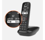 Gigaset AS690 DUO Analog/DECT telephone Caller ID Black