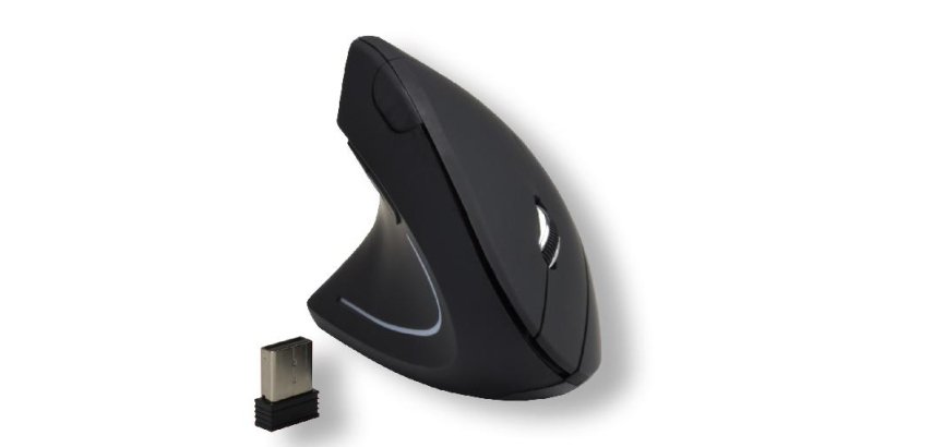 Ergonomic wireless vertical mouse MCL Samar SS-618GW/N for left-handed people.