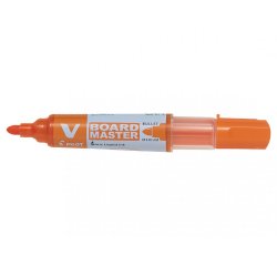 Marqueur pilot v-board master recycle effacable a sec et    rechargeable pointe ogive     large 6 mm coloris orange