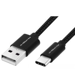 Akashi ALTCABLUSBTCBLK câble USB 1 m USB A USB C Noir