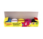 Gouache scolaire jovi a base d'eau couleur assorties 5     pots de 35 ml + pinceau