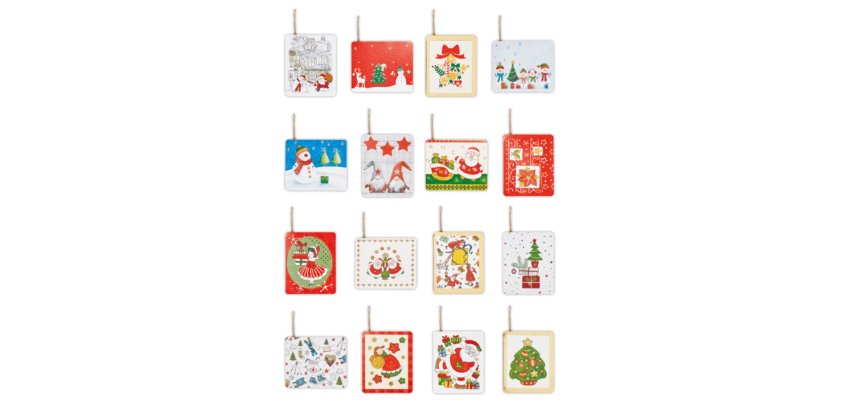 Segnapacco natale - con cordoncino - fantasie assortite - Rex Sadoch