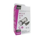 DLH Convertisseur de prise allume-cigare 12V/220V universel 150W avec port USB 2.1a
