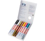 Marqueur edding e-750 peinture brillante couvrante  verre metal plastique papier  couche pointe moyenne - 8un
