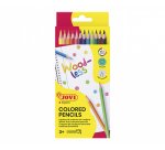 Crayon couleur jovi woodless triangulaire mine resistante  haut pouvoir couvrant inodore couleurs vives etui 12 unites