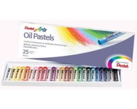 Pastel huile pentel corps rond enrobage papier non salissant diamètre 8mm boîte 25 unités