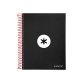 Cahier spirale antartik a5 240p 90g couverture rembordee quadrillage 5mm 6 trous       coil-lock coloris noir