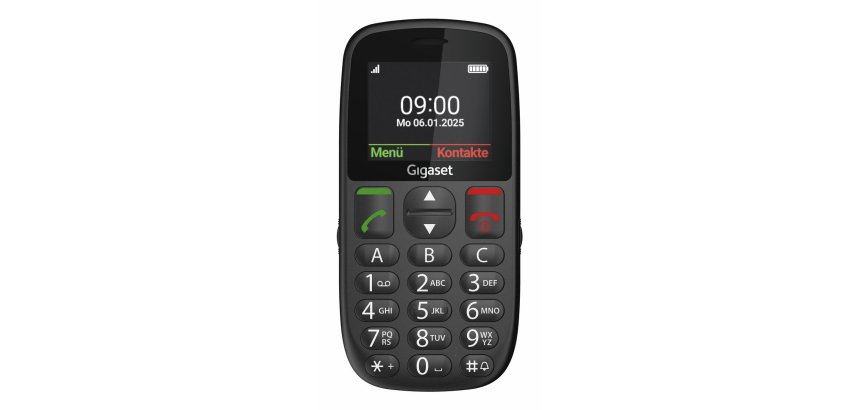Gigaset GL395 5,59 cm (2.2") 90 g Nero Telefono per anziani