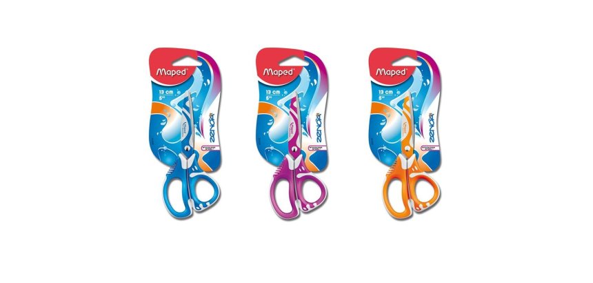 Maped Zenoa Fit Forbici da ufficio Taglio dritto Blu, Arancione, Rosa