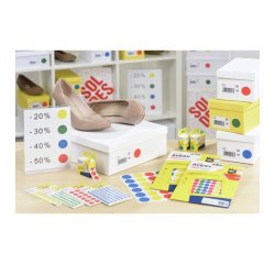 Étiquettes rondes multi-usages blanches Ø 15 mm Avery PSA15W - Pochette de 216