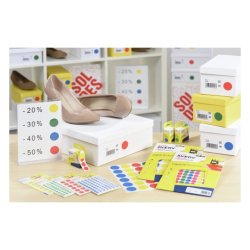 Étiquettes rondes multi-usages blanches Ø 15 mm Avery PSA15W - Pochette de 216