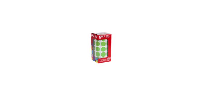 Gommette apli kids ronde 20mm coloris vert clair rouleau    1770 unites