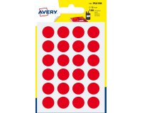 Avery PSA15R etichetta autoadesiva Rotondo Permanente Rosso 168 pz
