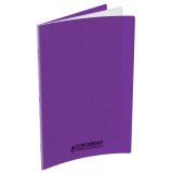 Cahier piqué conquérant classique couverture polypropylène rigide transparente a5+ 17x22cm 96 pages 90g séyès violet