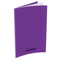 Cahier piqué conquérant classique couverture polypropylène rigide transparente a5+ 17x22cm 96 pages 90g séyès violet