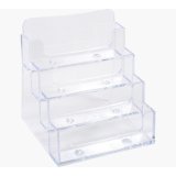 Distributeur de cartes de visite 4 cases - Cristal