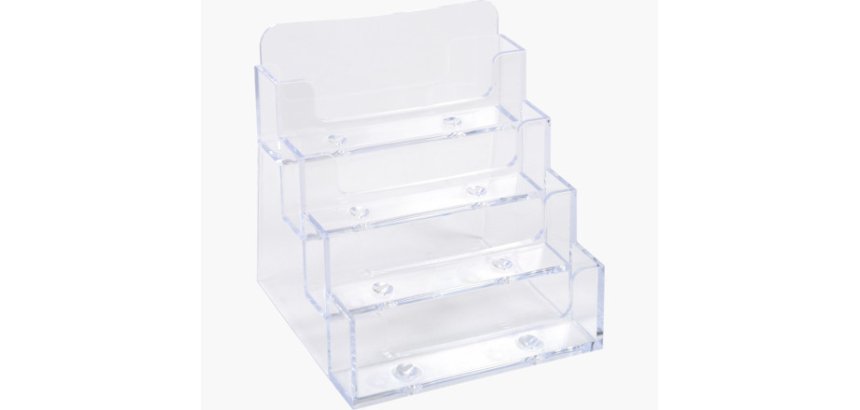 Distributeur de cartes de visite 4 cases - Cristal