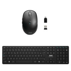 Port Designs 900907-FR clavier Souris incluse Maison Bluetooth AZERTY Français Noir