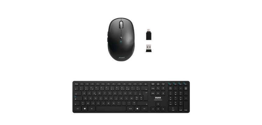 Port Designs 900907-FR clavier Souris incluse Maison Bluetooth AZERTY Français Noir
