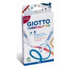 Feutre coloriage giotto turbo glitter capuchon ventilé pointe moyenne encre pailletée base eau coloris assortis étui 8u