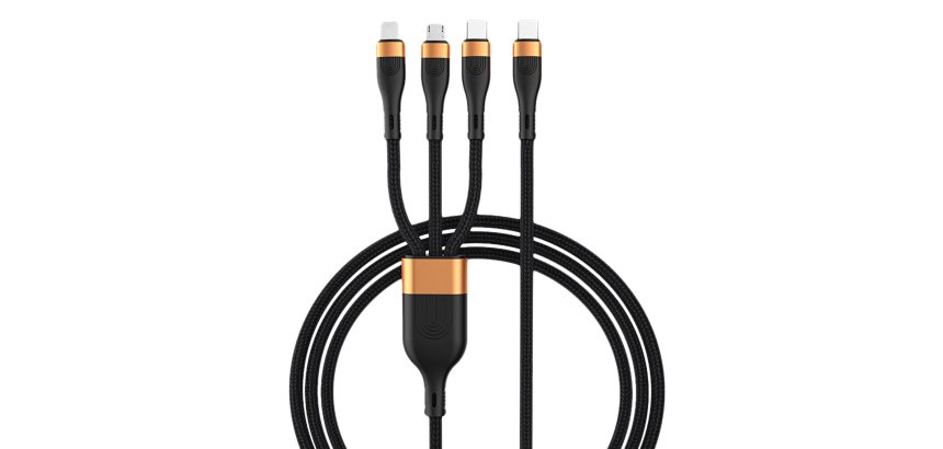 DLH DY-TU5008 câble USB 1,5 m USB C USB C/Micro USB-A/Lightning Noir