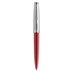 Bille EMBLEME rouge brillant. Point moyenne. Encre bleu