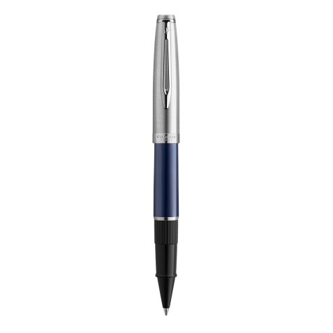 Roller EMBLEME bleu brillant. Pointe fine. Encre noir