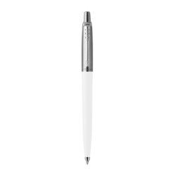 Stylo-bille parker jotter retractable pointe moyenne    finition blanc brillant avec  1 recharge quinkflow encre