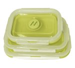 Muitomas LUNCHBOXSETGN contenitore portapranzo Set per borsa portapranzo Plastica, Silicone Verde 3 pz