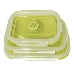 Muitomas LUNCHBOXSETGN contenitore portapranzo Set per borsa portapranzo Plastica, Silicone Verde 3 pz