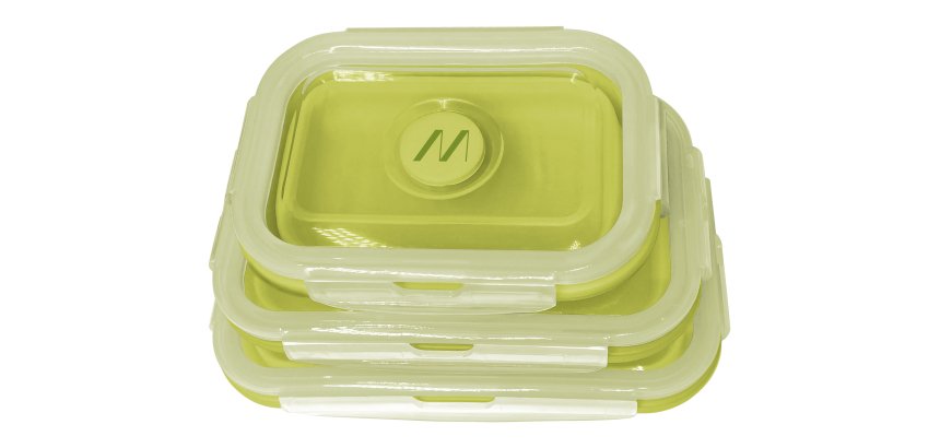 Muitomas LUNCHBOXSETGN contenitore portapranzo Set per borsa portapranzo Plastica, Silicone Verde 3 pz