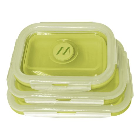 Muitomas LUNCHBOXSETGN lunch box Lunch box set Plastic, Silicone Green 3 pc(s)